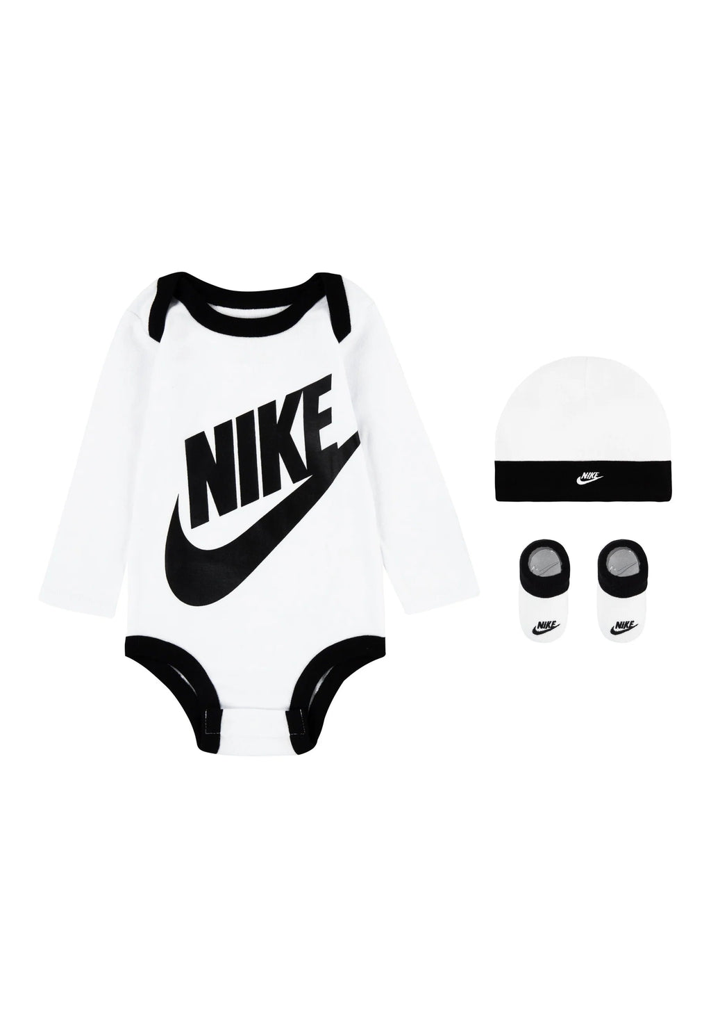Nike tuta sportiva infant Futura logo MN0073-001 bianco-nero